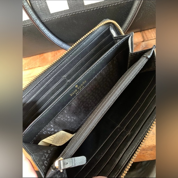 Kate Spade Black and Cream Check Pattern Handbag and Wallet Set - Picture 4 of 8